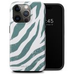 Selencia Vivid Back Cover für das iPhone 15 Pro - Colorful Zebra Pine Blue