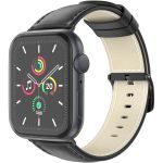 imoshion Klassisches Lederarmband für die Apple Watch Series 1-9 / SE - 38/40/41 mm / Series 10 - 42 mm - Schwarz