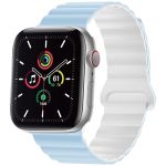 imoshion Silikon-Magnetarmband für die Apple Watch Apple Watch Series 1-10 / SE / Ultra (2) - 42/44/45/46/49 mm - Blau / Weiß