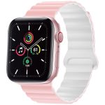 imoshion Silikon-Magnetarmband für die Apple Watch Apple Watch Series 1-10 / SE / Ultra (2) - 42/44/45/46/49 mm - Rosa / Weiß