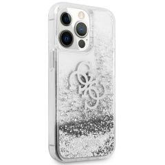 Guess 4G Logo Liquid Glitter Back Cover für das iPhone 13 Pro - Silver