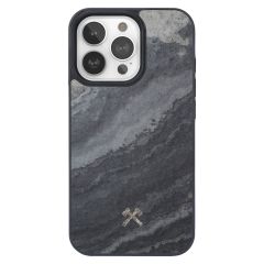 Woodcessories Bumper Case MagSafe für das iPhone 15 Pro - Stone Camo Gray Black