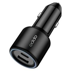 Oppo Originaler Auto-Ladegerät - Auto-Ladegerät ohne Kabel - USB-A und USB-C Anschluss - 80 Watt - Schwarz