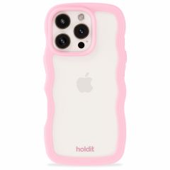 Holdit Wavy Case für das iPhone 16 Pro Max - Pink / Transparent