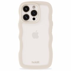 Holdit Wavy Case für das iPhone 16 Pro Max - Light Beige / Transparent