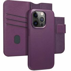 Accezz 2-in-1 Klapphülle aus Leder mit MagSafe für das iPhone 15 - Heath Purple