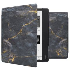 iMoshion Design Slim Hard Case Sleepcover mit Stand für das Kobo Elipsa 2E - Black Marble