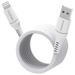 iMoshion Magnetisches geflochtenes Kabel – USB-A auf Lightning – 1 Meter – Weiß