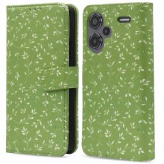 imoshion Design Klapphülle für das Xiaomi Redmi Note 13 Pro Plus (5G) - Green Flowers