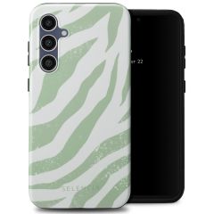 Selencia Vivid Back Cover für das Samsung Galaxy S23 FE - Colorful Zebra Sage Green