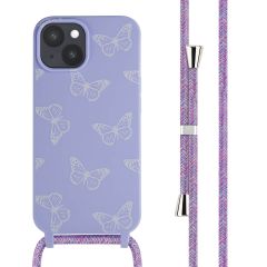 iMoshion Silikonhülle design mit Band für das iPhone 15 - Butterfly