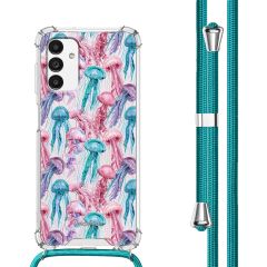 imoshion Design Hülle mit Band für das Samsung Galaxy A13 (5G) - Jellyfish Watercolor