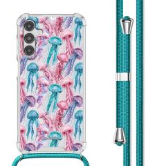 imoshion Design Hülle mit Band für das Samsung Galaxy A14 (5G/4G) - Jellyfish Watercolor