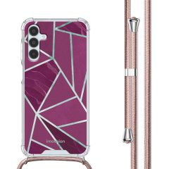 imoshion Design Hülle mit Band für das Samsung Galaxy A15 (5G/4G) - Bordeaux Graphic