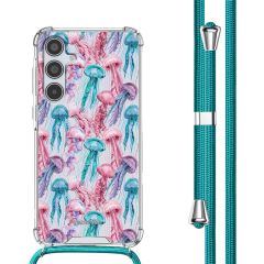 imoshion Design Hülle mit Band für das Samsung Galaxy A35 - Jellyfish Watercolor