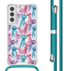 imoshion Design Hülle mit Band für das Samsung Galaxy S22 Plus - Jellyfish Watercolor