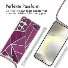 imoshion Design Hülle mit Band für das Samsung Galaxy S24 Plus - Bordeaux Graphic