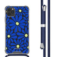 iMoshion Design Hülle mit Band für das iPhone 11 Pro Max - Cobalt Blue Flowers Connect