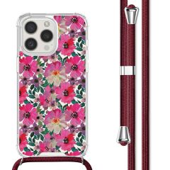 iMoshion Design Hülle mit Band für das iPhone 15 Pro - Flower Water