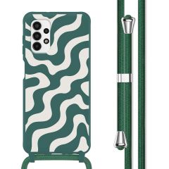 imoshion Silikonhülle design mit Band für das Samsung Galaxy A13 (4G) - Petrol Green Groovy