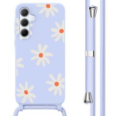 imoshion Silikonhülle design mit Band für das Samsung Galaxy A55 - Lila Flower Distance