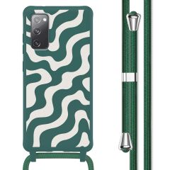 imoshion Silikonhülle design mit Band für das Samsung Galaxy S20 FE - Petrol Green Groovy
