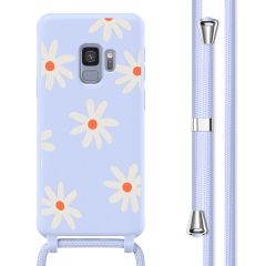 imoshion Silikonhülle design mit Band für das Samsung Galaxy S9 - Lila Flower Distance