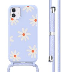 imoshion Silikonhülle design mit Band für das iPhone 11 - Lila Flower Distance