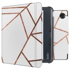 imoshion Design Slim Hard Case Sleepcover mit Stand für das Kobo Libra Colour - White Graphic