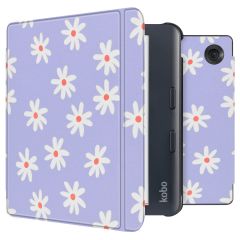 imoshion Design Slim Hard Case Sleepcover mit Stand für das Kobo Libra Colour - Flowers Distance