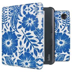 imoshion Design Slim Hard Case Sleepcover mit Stand für das Kobo Libra Colour - Flower Tile