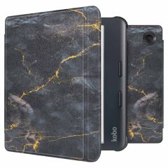 imoshion Design Slim Hard Case Sleepcover mit Stand für das Kobo Libra Colour - Black Marble