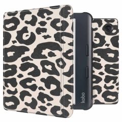 imoshion Design Slim Hard Case Sleepcover mit Stand für das Kobo Libra Colour - Leopard