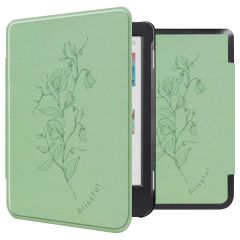 imoshion Design Slim Hard Case Sleepcover für das Kobo Clara Colour / Kobo Clara BW - Floral Green