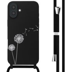 imoshion Silikonhülle design mit Band für das iPhone 16 Plus - Dandelion Black