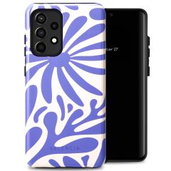 Selencia Vivid Back Cover für das Samsung Galaxy A52(s) (5G/4G) - Modern Bloom Sapphire Blue