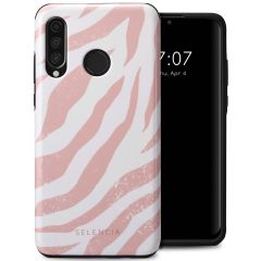 Selencia Vivid Back Cover für das Huawei P30 Lite - Colorful Zebra Old Pink
