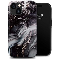 Selencia Vivid Back Cover für das iPhone 15  - Chic Marble Black