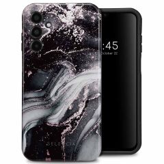 Selencia Vivid Back Cover für das Samsung Galaxy A15 (5G/4G) - Chic Marble Black