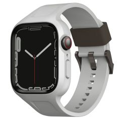 Uniq Monos 2-in-1 Apple Watch Armband mit Hybrid Hülle für die Apple Watch 4-9 / SE - 44/45 mm - Chalk Grey