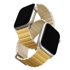 Uniq Revix Premium Edition doppelseitiges Armband für die Apple Watch 1-9 / SE / Ultra (2) – 42/44/45/49 mm – Canary Yellow / Ivory