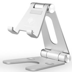 iMoshion Handyhalterung für den Schreibtisch für das Samsung Galaxy A52s – Tablethalter für den Schreibtisch - Verstellbar - Aluminium - Silberfarben