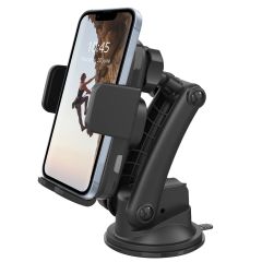 Accezz ﻿Handyhalterung Auto für das iPhone 12 Pro Max – Kabelloses Ladegerät – Armaturenbrett und Windschutzscheibe – Schwarz