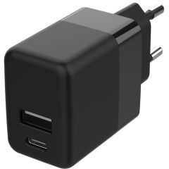 Accezz Wandladegerät für das iPhone Xs - Ladegerät - USB-C- und USB-Anschluss - Power Delivery - 20 Watt - Schwarz