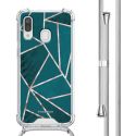 imoshion Design Hülle mit Band für das Samsung Galaxy A40 - Petrol Green Graphic