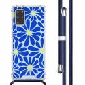 imoshion Design Hülle mit Band für das Samsung Galaxy S20 Plus - Cobalt Blue Flowers Connect