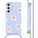 imoshion Silikonhülle design mit Band für das Samsung Galaxy A35 - Lila Flower Distance