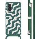 imoshion Silikonhülle design mit Band für das Samsung Galaxy S20 - Petrol Green Groovy