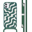 imoshion Silikonhülle design mit Band für das iPhone 11 - Petrol Green Groovy