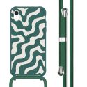 imoshion Silikonhülle design mit Band für das iPhone Xr - Petrol Green Groovy